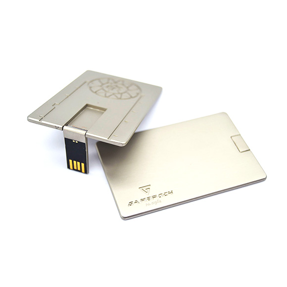 Customized metal card usb drive with etching logo LWU1046