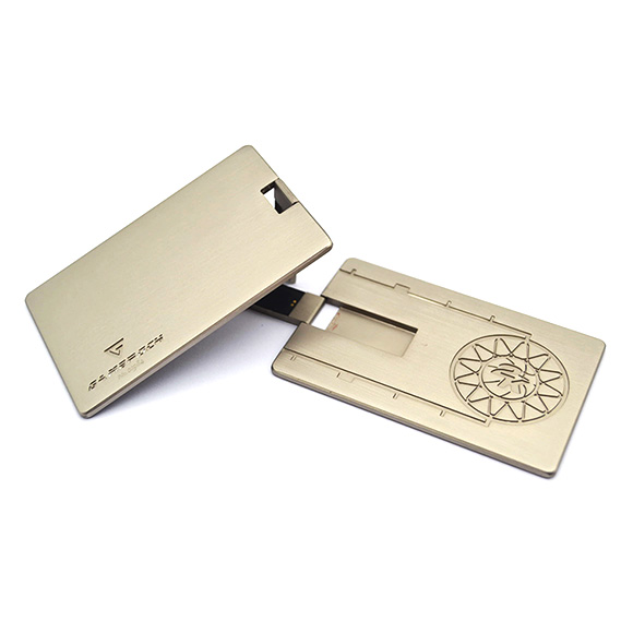 Customized metal card usb drive with etching logo LWU1046