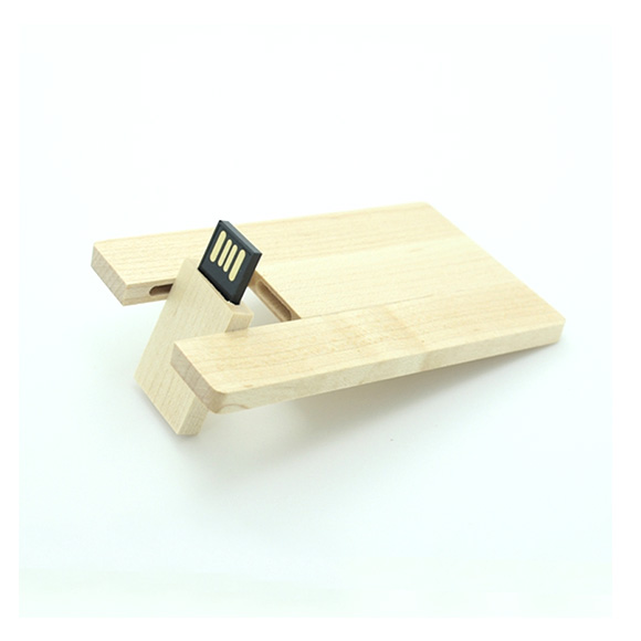 Eco-friendly bamboo wood credit card shaped usb memory stick LWU552