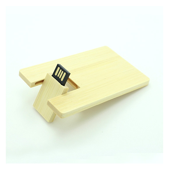 Eco-friendly bamboo wood credit card shaped usb memory stick LWU552