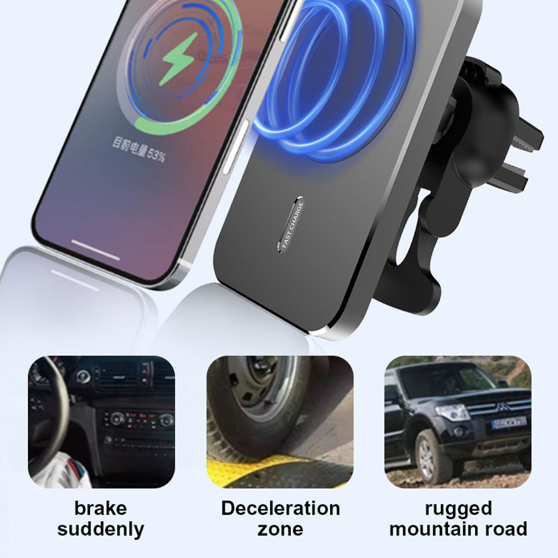 2024 new model 15W metal car magnetic wireless charger L-C19