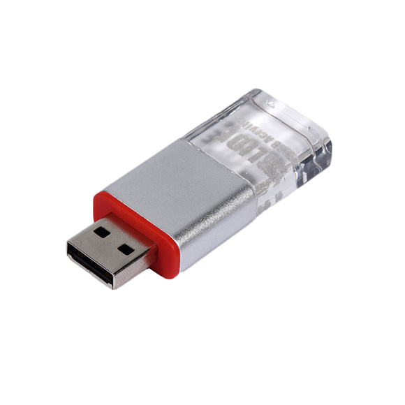 New push-pull acrylic usb pen drive with LED light LWU1016