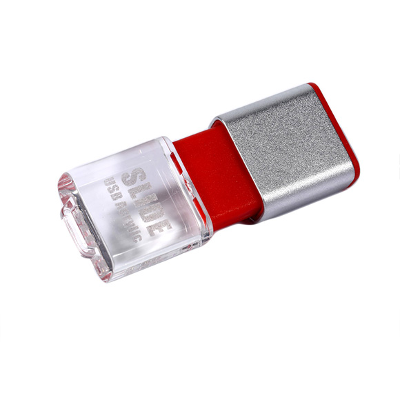 New push-pull acrylic usb pen drive with LED light LWU1016