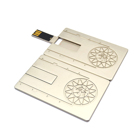 Customized metal card usb drive with etching logo LWU1046