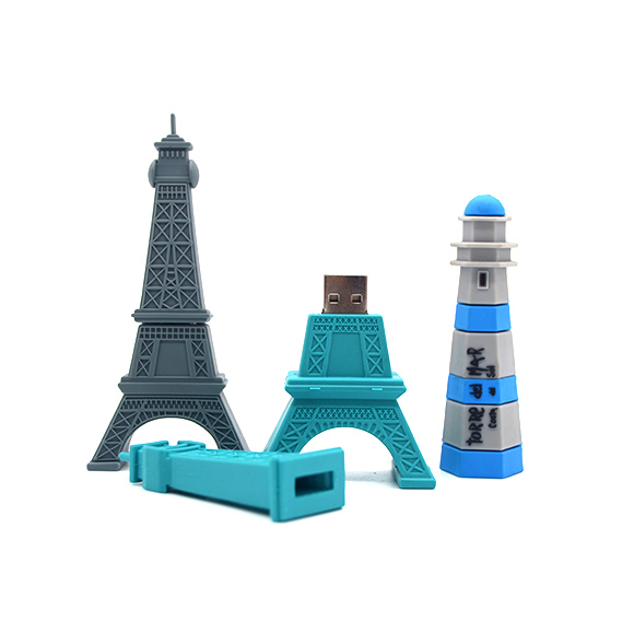 Custom PVC Eiffel Tower shaped usb pen drive LWU-PC09