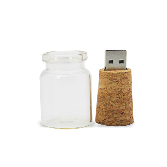 glass bottle with cork usb LWU568