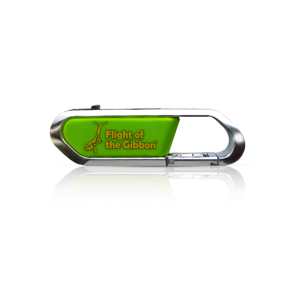 Custom logo printing metal carabiner shaped usb flash LWU702