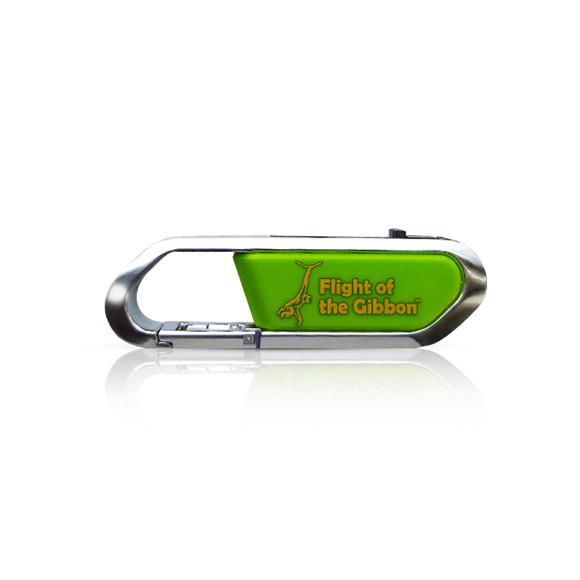 Custom logo printing metal carabiner shaped usb flash LWU702