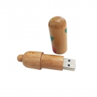 Wooden Usb Drives - CE/ROHS/FCC Capsule shaped wood bamboo flash drive LWU278