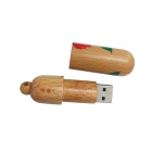 Wooden Usb Drives - CE/ROHS/FCC Capsule shaped wood bamboo flash drive LWU278