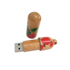 Wooden Usb Drives - CE/ROHS/FCC Capsule shaped wood bamboo flash drive LWU278