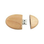 Wooden Usb Drives - Eco-friendly laser engraving logo oval shaped wood bamboo usb flash LWU1039