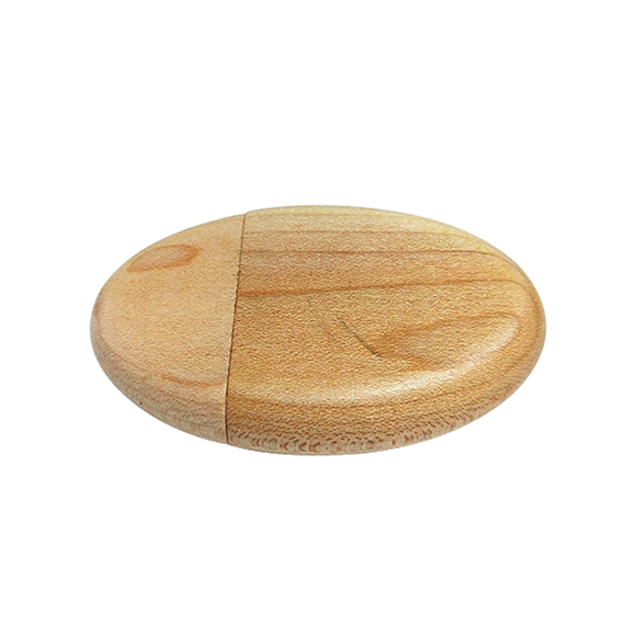 Eco-friendly laser engraving logo oval shaped wood bamboo usb flash LWU1039