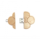 Wooden Usb Drives - Eco-friendly flower shaped 8gb free custom logo wooden flash drive LWU1042