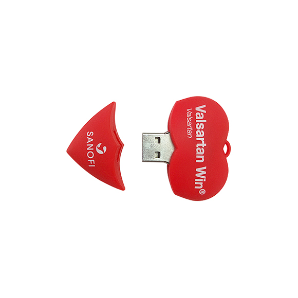 CE Rohs FCC Heart shaped pvc usb custom LWU908