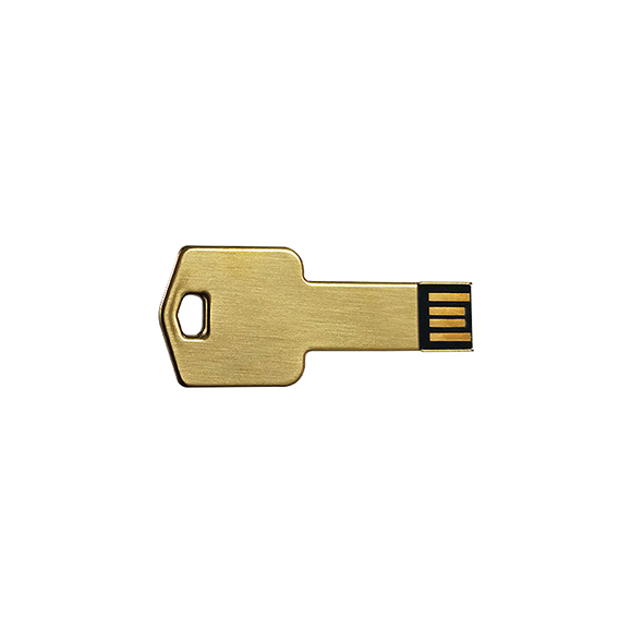 Full real capacity Custom logo golden Key flash drive LWU972