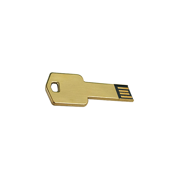 Full real capacity Custom logo golden Key flash drive LWU972