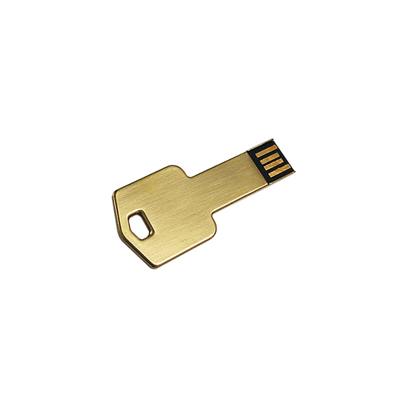 Full real capacity Custom logo golden Key flash drive LWU972