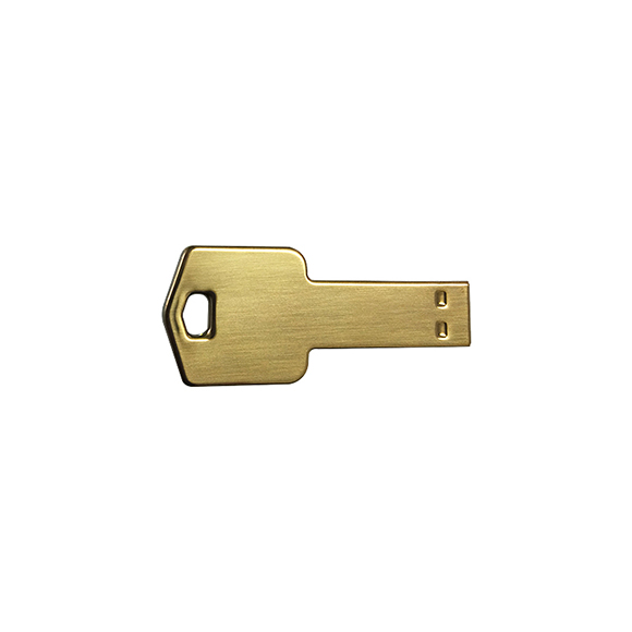 Full real capacity Custom logo golden Key flash drive LWU972