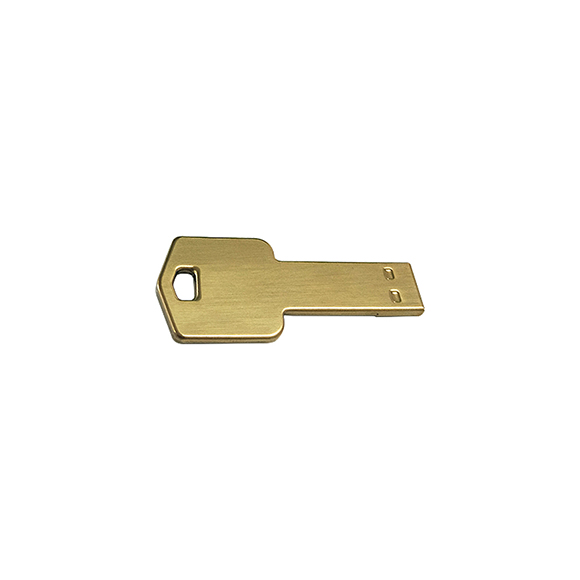 Full real capacity Custom logo golden Key flash drive LWU972