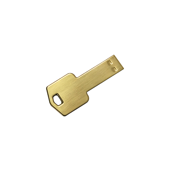 Full real capacity Custom logo golden Key flash drive LWU972