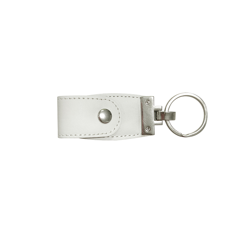 Embossed or stamping Cheapest leather usb flash drive keychain LWU304