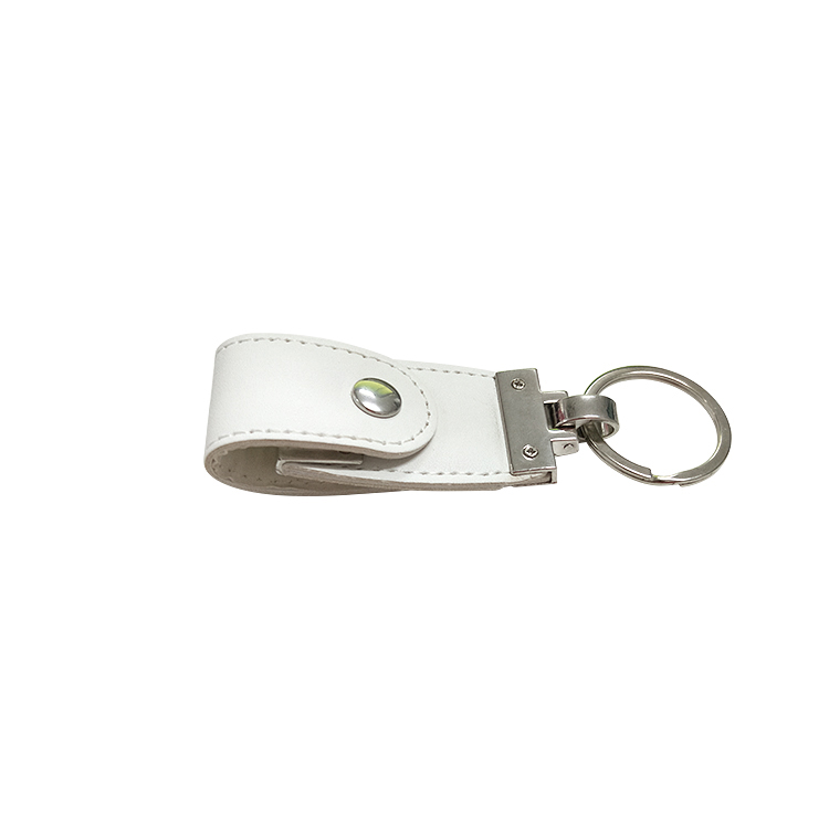 Embossed or stamping Cheapest leather usb flash drive keychain LWU304