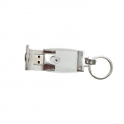 Metal Usb Drives - Embossed or stamping Cheapest leather usb flash drive keychain LWU304