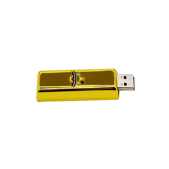 High quality metal custom logo Goldbar shaped flash drive 3.0 LWU1058