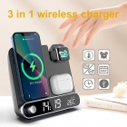 Wireless Charger - 2022 new arrival Alarm clock Date Temperature Wireless charger for phone headset iwatch LWS-003