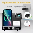 Wireless Charger - 2022 new arrival Alarm clock Date Temperature Wireless charger for phone headset iwatch LWS-003