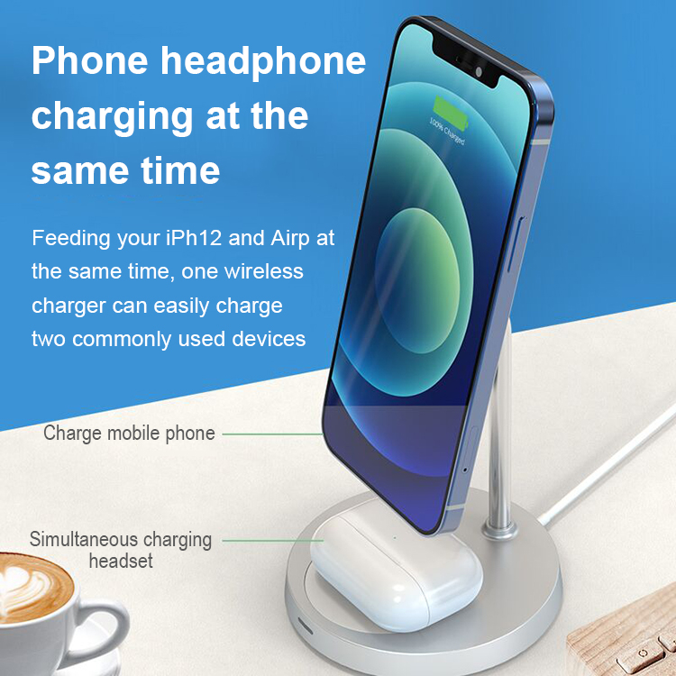 2022 new Magnetic Wireless Charging Headset wireless charger Desktop stand LWS-1022