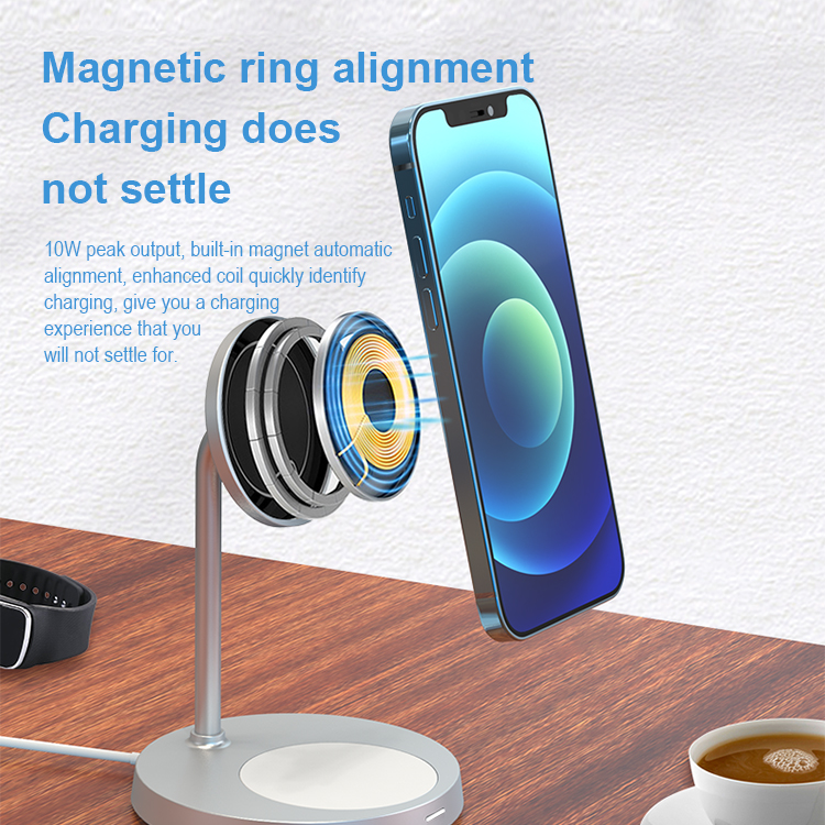 2022 new Magnetic Wireless Charging Headset wireless charger Desktop stand LWS-1022