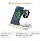 Wireless Charger - 2022 new arrival private mould 4 in 1 touch night light Wireless charging for phone headset iwatch LWS-1026