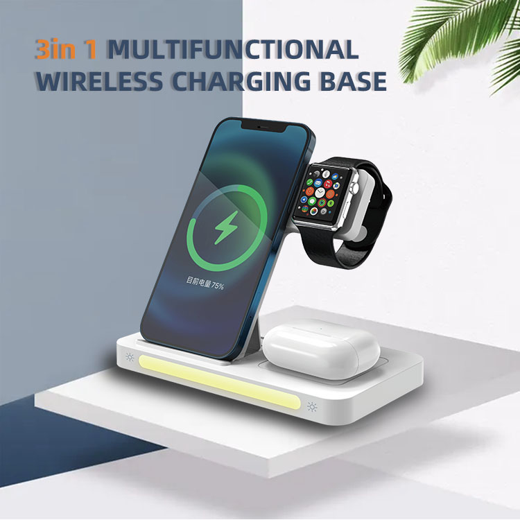 2022 new arrival private mould 4 in 1 touch night light Wireless charging for phone headset iwatch LWS-1026