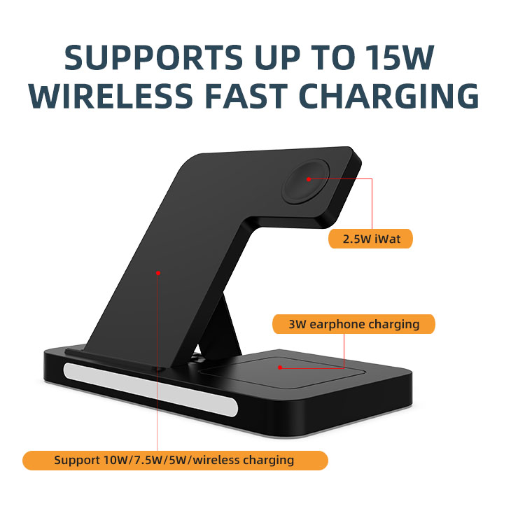 2022 new arrival private mould 4 in 1 touch night light Wireless charging for phone headset iwatch LWS-1026