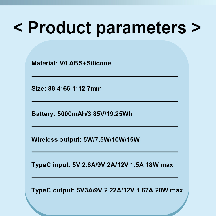 2023 new arrival private mould 20W Fast Charge 5000mAh Power Bank with 15W Magnetic Wireless Charger LWS-2033Q