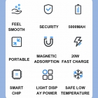 Wireless Charger - 2023 new arrival private mould 20W Fast Charge 5000mAh Power Bank with 15W Magnetic Wireless Charger LWS-2033Q