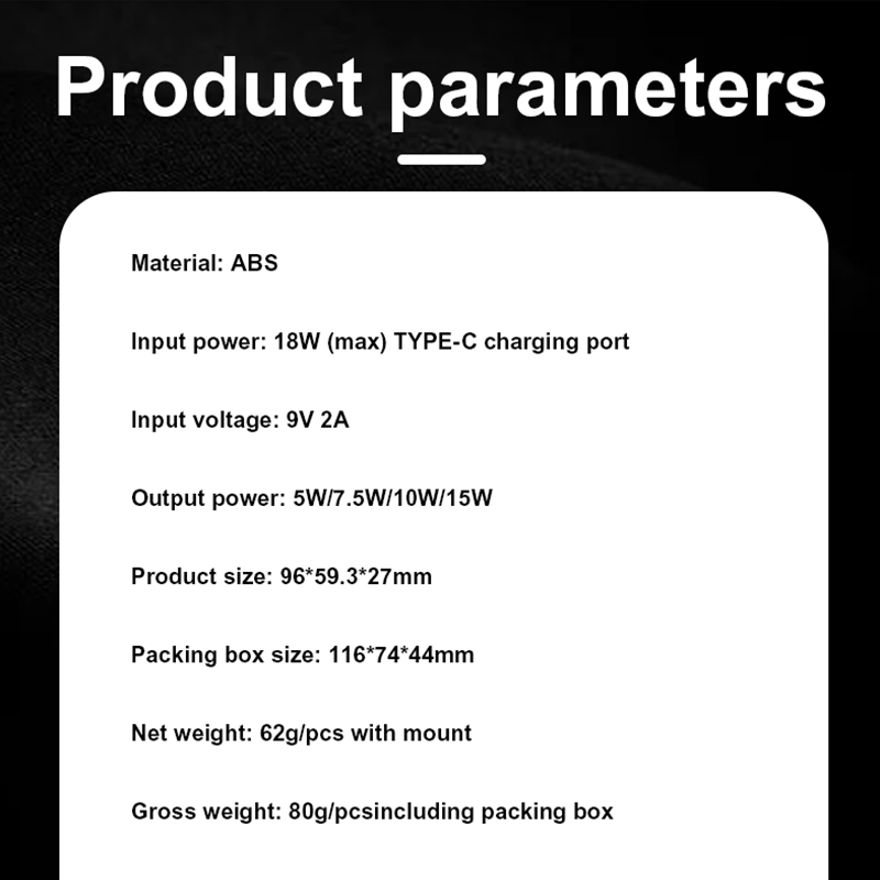 High end new three-axis linkage fully automatic induction 15W car magnetic wireless charging L-C15