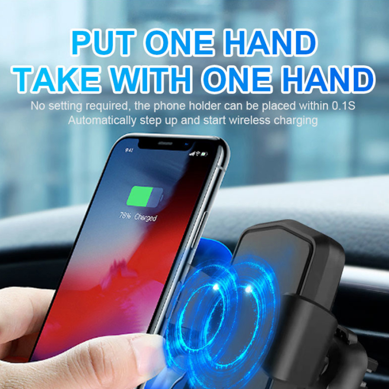 2024 new arrival Micro and type c dual charging port gravity induction 15W car wireless charger L-C16