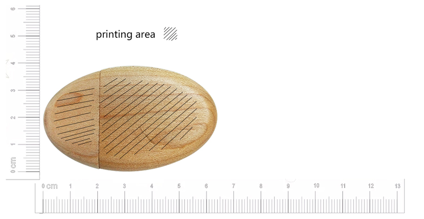 Eco-friendly laser engraving logo oval shaped wood bamboo usb flash LWU1039